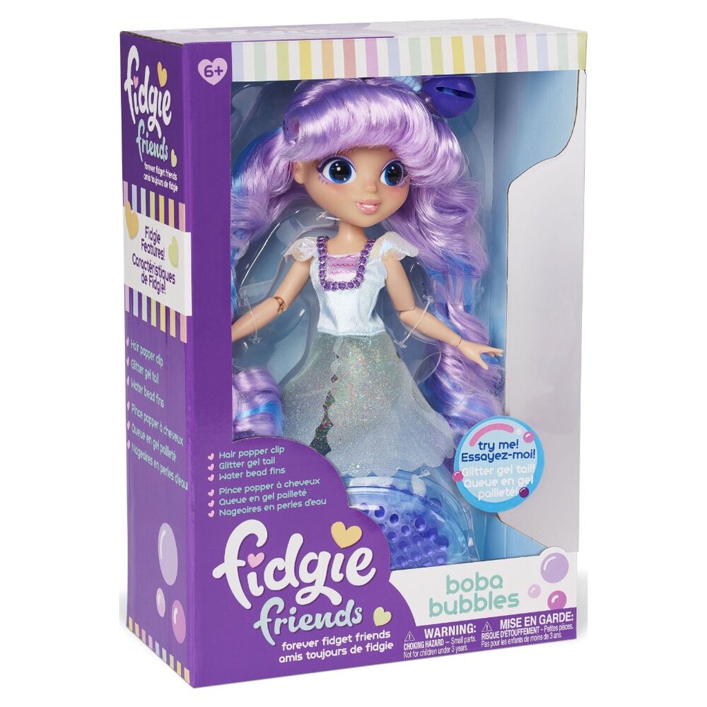 ⚡️NEW⚡️ 1 Fidgie Friends Boba Bubbles, Mermaid Fashion Doll with Fidget Toy